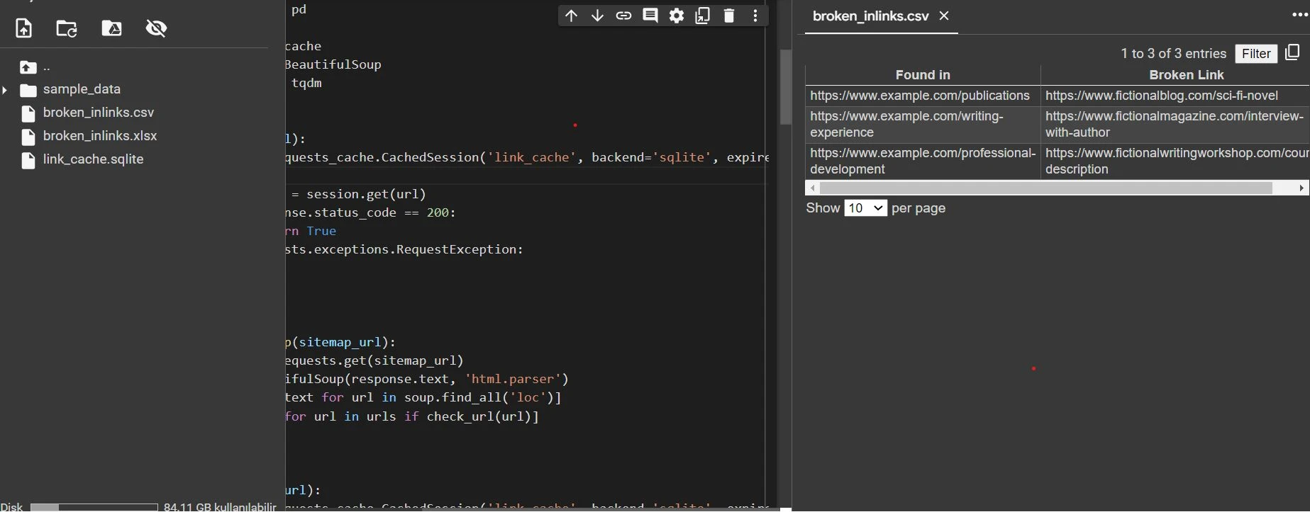 Broken Internal Link Checker Tool