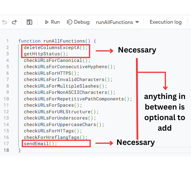 running all functions